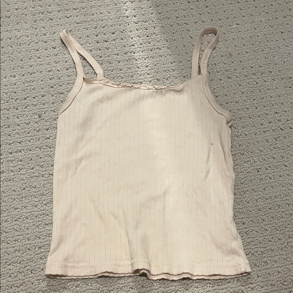 Cream Ribbed Women's Brandy Mellville Tank